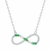 Cheapest 🛒 Unbranded Sterling Silver Gemstone & Cubic Zirconia Infinity Pendant Necklace Simulated Ruby 🎁