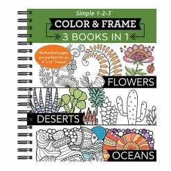 Buy ✨ Unbranded 3-in-1 Color & Frame: Flowers, Deserts, Oceans Coloring Book 🥰