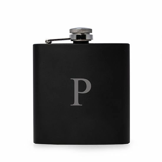 Outlet ๐ Unbranded Vincent Initial Monogrammed Black Flask ๐งจ - Image 2