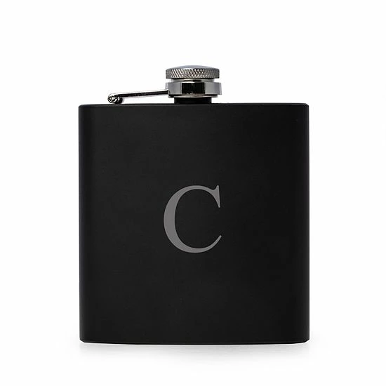 Outlet ๐ Unbranded Vincent Initial Monogrammed Black Flask ๐งจ - Image 3
