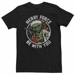 Best Sale ✨ Unbranded Men's Star Wars Yoda Merry Force Be With You 🎄 Christmas Graphic Tee 🤩