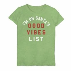 Top 10 😀 Unbranded 👧 Girls 7-16 "I'm On Santa's Good Vibes List" Holiday Graphic Tee 🧨