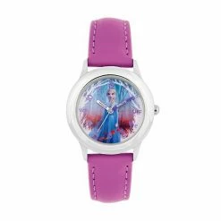 Outlet 🌟 Unbranded Disney's "Frozen 2" 👧 Girls' Elsa Leather Time Teacher ⌚ Watch 🎁