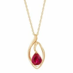 Cheap ❤️ Unbranded 14k Gold Over Silver Lab-Created Ruby Pendant Necklace 🥰