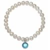 Budget 💯 Unbranded Freshwater Cultured Pearl & Cubic Zirconia Stretch Bracelet September 🛒