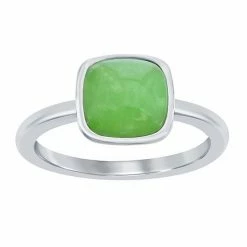 Best Pirce ✨ Unbranded Sterling Silver Genuine Jade Solitaire Ring 🛒