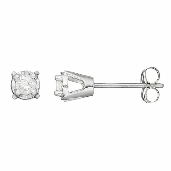 Coupon 😀 Unbranded 10k White Gold 1/6-ct. T.W. Round-Cut Diamond Solitaire Earrings ❤️