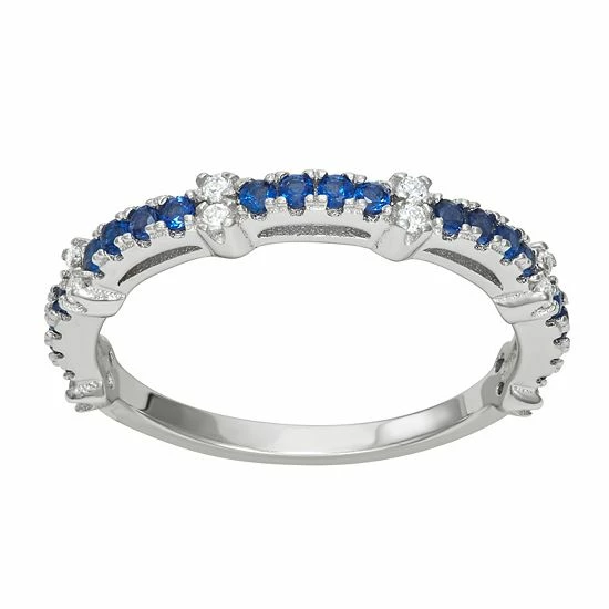 Deals 🔥 Unbranded Sterling Silver Lab-Created Blue Spinel & Cubic Zirconia Ring 🥰