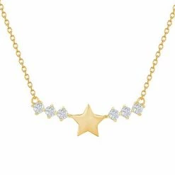 Best reviews of 🤩 Unbranded 14k Gold Over Silver Star & Cubic Zirconia Bar Necklace 👏