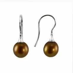 Best deal ✨ Unbranded Sterling Silver Chocolate-Dyed Freshwater Cultured Pearl Drop Earrings ✨