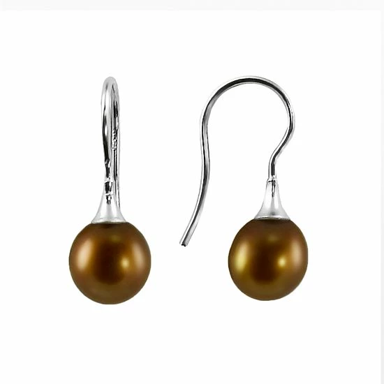 Best deal ✨ Unbranded Sterling Silver Chocolate-Dyed Freshwater Cultured Pearl Drop Earrings ✨