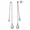 Deals 🔥 Unbranded Sterling Silver Freshwater Cultured Pearl & Cubic Zirconia Adjustable Drop Earrings ✔️