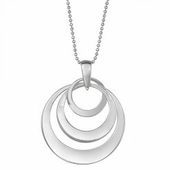 Budget ❤️ Unbranded Sterling Silver Concentric Circle Pendant Necklace 🎁