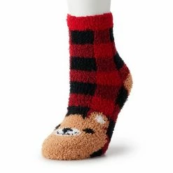 Cheap 🎉 Unbranded Cozy Bear Plaid Crew 🧦 Socks 🛒