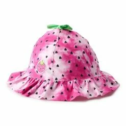 Best Pirce ⌛ Unbranded Baby / Toddler Girl Pink Tie Dye Strawberry Sun Hat 🎁