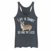 Brand new ✔️ Unbranded Juniors' "Life Is Short So Are My Legs" Corgi 🦮 Dog Graphic Tank Black Heather 😀