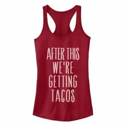 New 🎉 Unbranded Juniors' After This We're Getting Tacos Racerback Tank Scarlet 😀