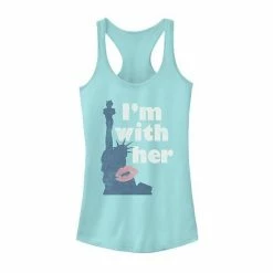 Top 10 🛒 Unbranded Juniors' Americana "I'm With Her" Statue Of Liberty Kiss Tank 😍