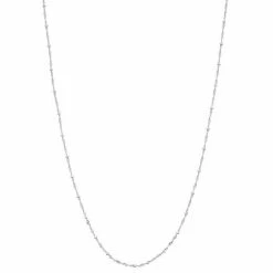 Buy ⭐ Unbranded Silver Tone 18" Singapore Twist Bead Chain Necklace ⭐