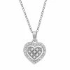 Brand new 👍 Unbranded Sterling Silver 1/10 Carat T.W. Diamond Heart Pendant Necklace 🎁