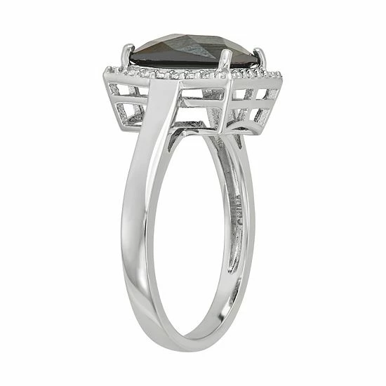 Coupon ๐ Unbranded Sterling Silver Black Spinel & Lab-Created White Sapphire Halo Ring ๐ - Image 2