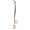 Budget ⌛ Unbranded Sterling Silver Freshwater Cultured Pearl Double Drop Necklace ⭐