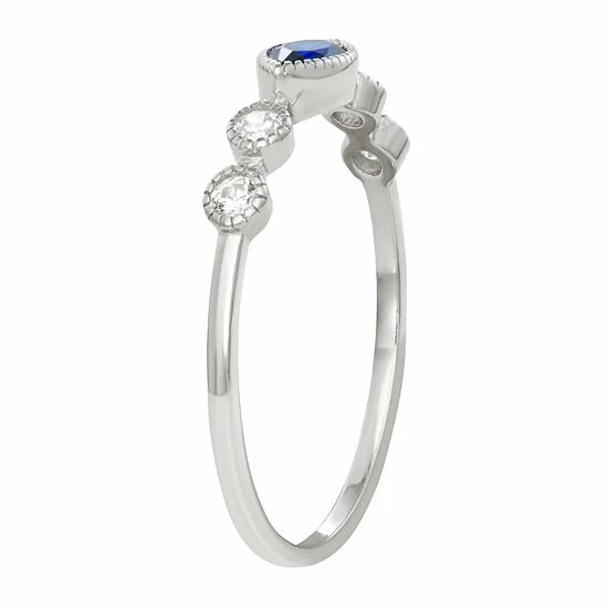 Deals ๐ Unbranded Sterling Silver Lab-Created Blue Spinel & Cubic Zirconia Ring ๐ - Image 2