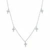 Best Pirce ✨ Unbranded Sterling Silver Cubic Zirconia Dangling Cross Station Necklace 😍