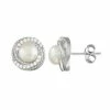Best deal 🤩 Unbranded Sterling Silver Freshwater Cultured Pearl & Cubic Zirconia Swirl Stud Earrings ✔️