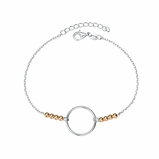 Discount ✔️ Unbranded Two Tone Sterling Silver Circle Link Bracelet 🎉