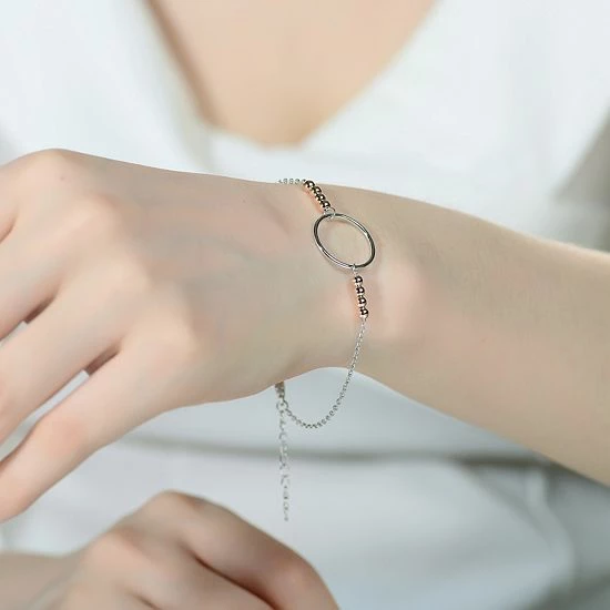 Discount ✔️ Unbranded Two Tone Sterling Silver Circle Link Bracelet 🎉 - Image 2