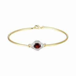 Top 10 🥰 Unbranded 18k Gold Plate Garnet And Diamond Accent Bracelet 🔔