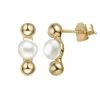 Flash Sale 🧨 Unbranded 14k Gold Sterling Silver Freshwater Cultured Pearl Ball Earrings 🛒
