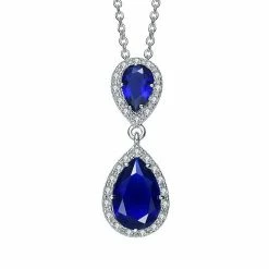 Brand new 🛒 Unbranded Sterling Silver Cubic Zirconia Double Teardrop Pendant Necklace 🥰