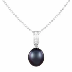 Brand new 💯 Unbranded Dyed Black Freshwater Cultured Pearl Pendant Necklace 💯