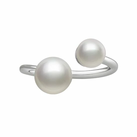 New 🎉 Unbranded Sterling Silver Freshwater Cultured Pearl Openwork Ring 😉