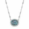 Cheapest 🔥 Unbranded Sterling Silver Lab-Created Blue Opal Oval Pendant Necklace 😍