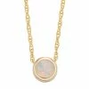Discount 🌟 Unbranded Pure Gem Collection 10k Gold Lab-Created White Opal Bezel Pendant Necklace 🔔