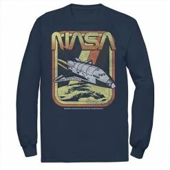 Buy 😍 Unbranded Men's NASA Retro Rocket Poster Long Sleeve Graphic Tee 🧨