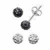 Cheapest 😀 Unbranded Sterling Silver Crystal Ball & Stud Earring Set 🛒