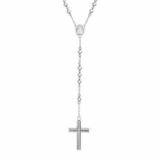 Best Pirce ❤️ Unbranded Men's Stainless Steel "The Lord's Prayer" Rosary Necklace 💯