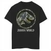 Promo 💯 Unbranded Boys 8-20 Jurassic World Camouflage Yellow Outline Fossil Coin Logo Graphic Tee 👍