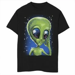Best Pirce 🧨 Unbranded Boys 8-20 Cute Alien Face In Space Graphic Tee 🛒