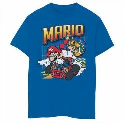 Brand new 🎁 Unbranded Boys 8-20 Nintendo Mario Kart Bowser Mario Racing Graphic Tee ✔️