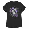 Hot Sale 🤩 Unbranded Juniors' Floral Moon Flowers Graphic Tee Navy 🎉