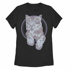 Top 10 🧨 Unbranded Juniors' Henna Snow Leopard Circle Portrait Graphic Tee 😀