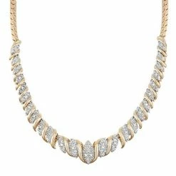 Best reviews of 😉 Unbranded 18k Gold Over Silver 1/10 Carat T.W. Diamond Collar Necklace 👍