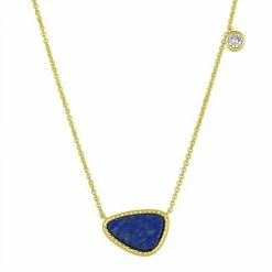 Outlet ✨ Unbranded Lapis Lazuli & Cubic Zirconia Bezel Necklace 💯