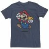 Promo 👏 Unbranded Men's Nintendo Super Mario Running Short Sleeve Tee Navy 👏