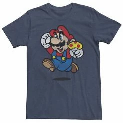 Promo 👏 Unbranded Men's Nintendo Super Mario Running Short Sleeve Tee Navy 👏